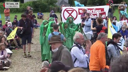 Activists protest near G-7 venue
