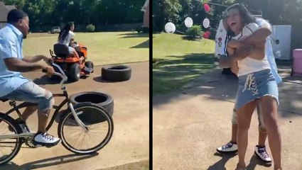 Couple Completes Obstacle Course To Learn Genders Of Their Twins