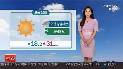 [날씨] 주말 맑고 30도 안팎…오후 한때 호남 소나기