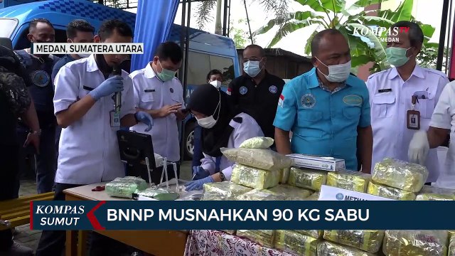 BNN Provinsi Sumatera Utara Musnahkan 90 Kg Sabu