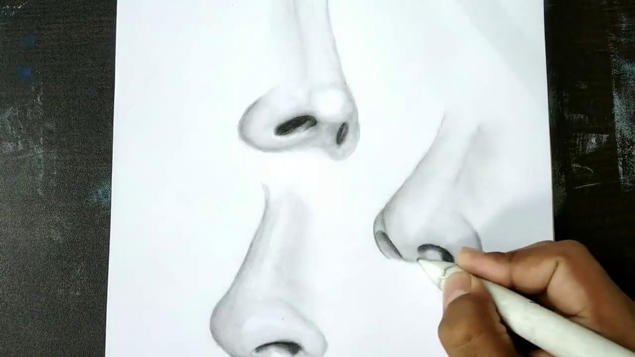 How to draw nose easy __ How to draw nose for beginners __ Easy way to draw a realistic nose