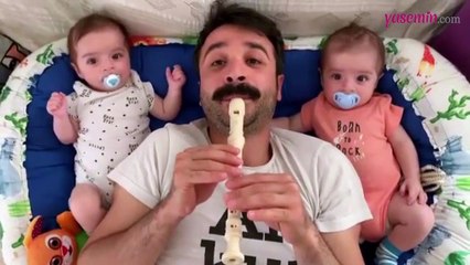 Eser Eyüboğlu  oğulları Ege ve Can'a flüt çaldı!