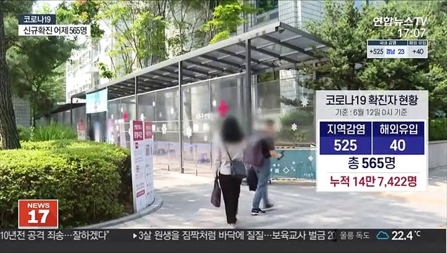 신규 확진 565명…국민 22.2% 1차 접종 완료