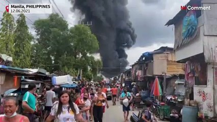 Cargo ship fire at Manila wharf injures several