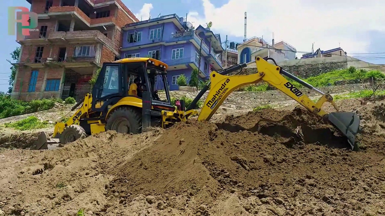 Mahindra Earth Master SX 90 Backhoe Loader Dozer Making The Land Flat On Hill Area - Mahindra Dozer Working powerfully || Road Plan