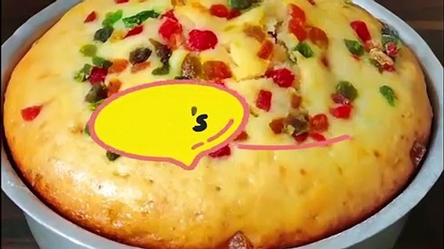 Eggless Fruit Cake | Soft Sponge Cake Without Oven, Condensed Milk, Curd, Cream, Butter, Butterpaper