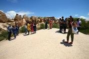 Kapadokya hafta sonu günübirlik tatilcileri ağırladı