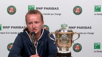 Roland-Garros 2021 - Barbora Krejcikova : "Happy. I'm extremely happy. I mean, it's a dream come true, for sure"