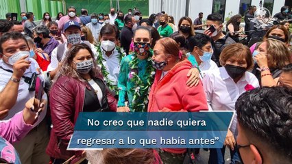 Ante vecinos de GAM, Sheinbaum destaca guerra sucia en pasado proceso electoral