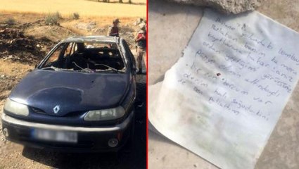 Ölümle biten araç yangınında "Bombayı ben patlattım" notu ekipleri alarma geçirdi