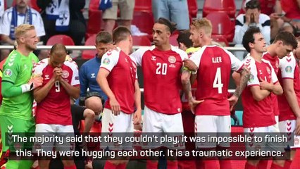 下载视频: Denmark players played on despite being 'emotionally exhausted' after Eriksen collapse - coach Hjulmand