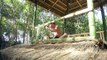 Build Bamboo House With Slide Into The Most Beautiful Swimming Pool In The Forest