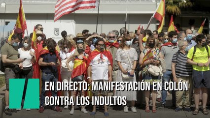 Manifestación contra los indultos en la plaza de Colón