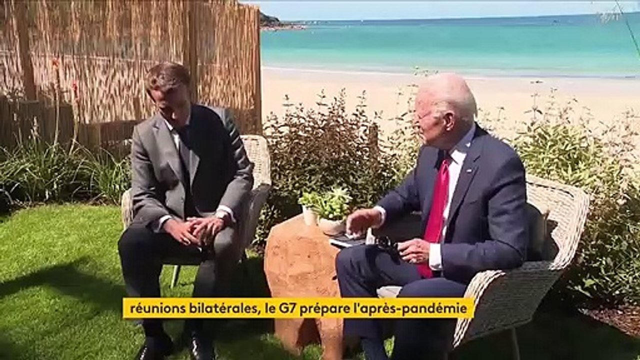 Sommet du G7 : un entretien en tête-à-tête entre Joe Biden et Emmanuel Macron