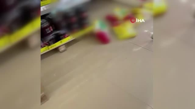 Alışveriş için gittikleri markette rafların arasından yılan çıktı