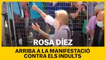 Arribada de Rosa Díez a la manifestació contra els indults