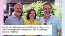 Jean Dujardin et sa femme Nathalie Péchalat complices avec Mel Gibson à Roland-Garros !