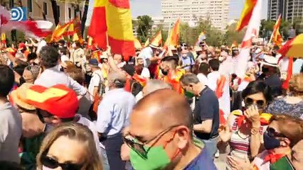 Ambiente en Colón durante la manifestación contra los indultos a los golpistas