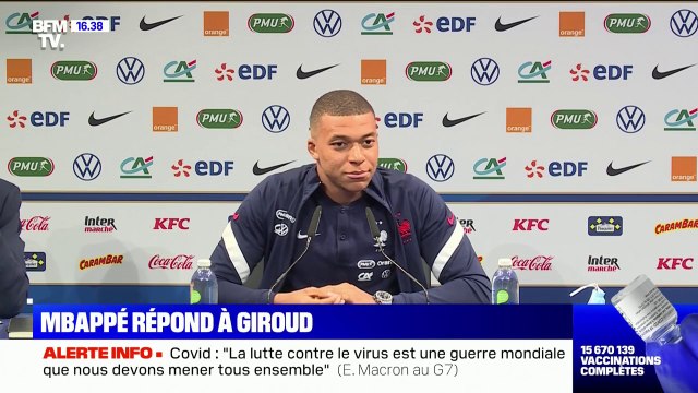 Kylian Mbappé se dit affecté par les propos d'Olivier Giroud après France-Bulgarie