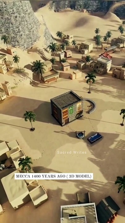 Makkah City 1400 Years Ago - Khana Kaaba - 3D Illustration - Islamic Status Video