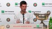 Roland-Garros 2021 - Novak Djokovic - -Oui, je suis à côté de Nadal et Federer en nombre de Grands Chelems gagnés, mais je suis