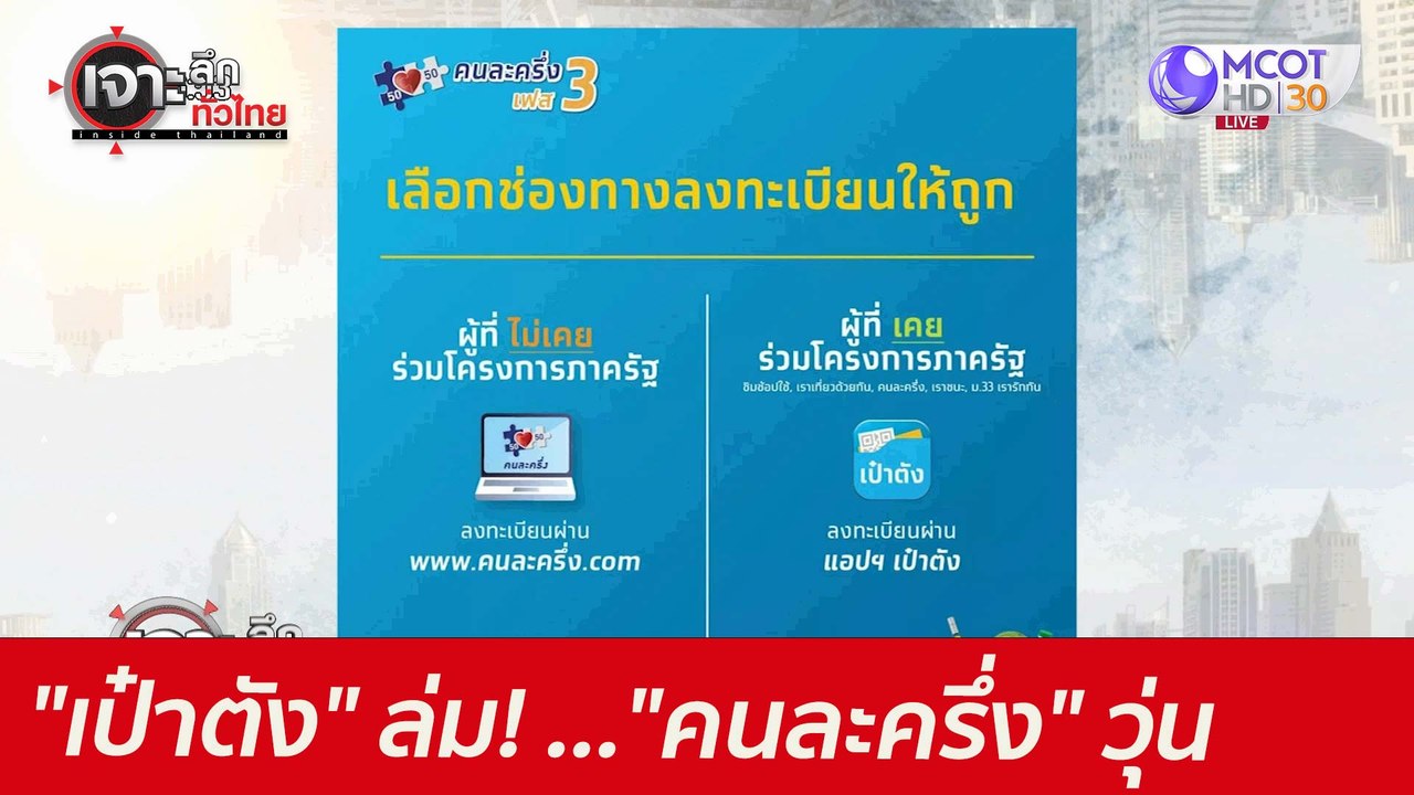 "เป๋าตัง" ล่ม! ..."คนละครึ่ง" วุ่น : เจาะลึกทั่...