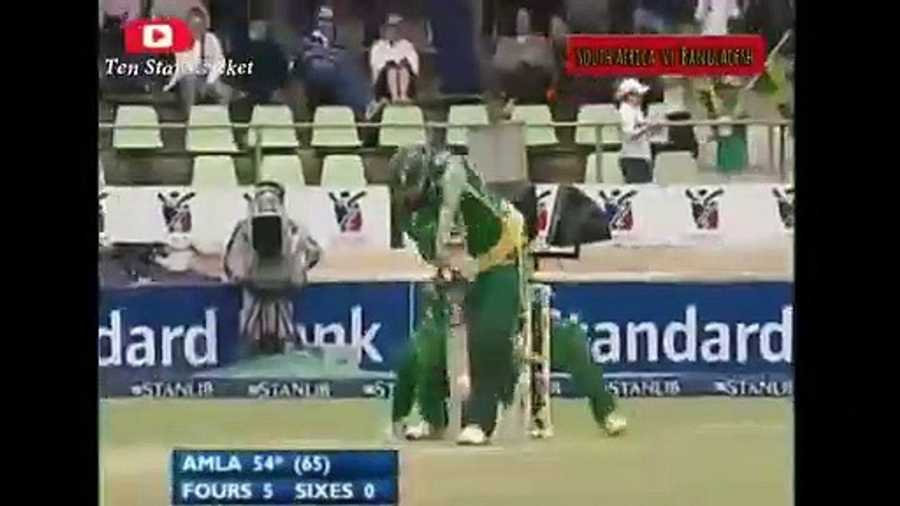 Hashim Amla 140 _ first odi Century  _ AB De Villiers 54(27) _ South Africa 358-4 vs Bangladesh 2nd ODI 2008