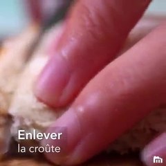 Brochette de croque-monsieurs panée