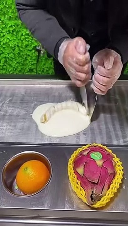 Street Ice cream rolls | How to make ice cream dessert delicious