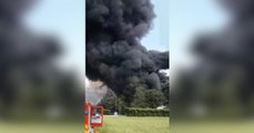 Roletto (TO) - Incendio in azienda di vernici spray: evacuate abitazioni vicine (14.06.21)