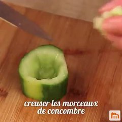 Bouchées de concombre au crabe