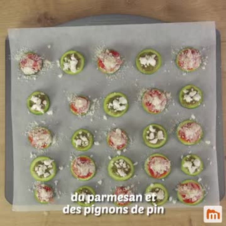 Mini pizza sur rondelles de courgette
