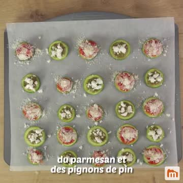 Mini pizza sur rondelles de courgette