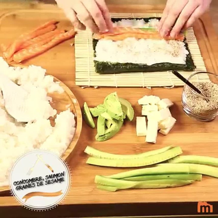 Maki frais à la truite fumée