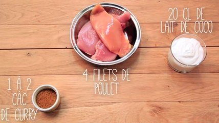 Poulet au curry, lait de coco et noix de Cajou !