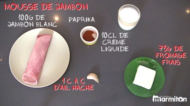 Recette : Verrines mousse de jambon et tomates confites