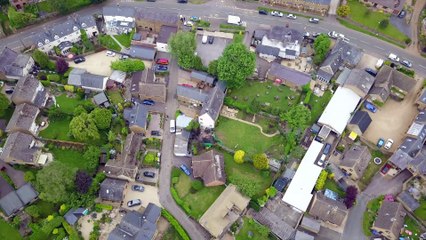 Drone footage of the crime scene in Middleton Cheney after a man's body was found - June 2021
