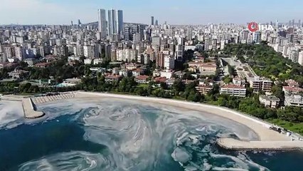 İstanbul’un sahillerindeki musilaj istilasının son hali görüntülendi
