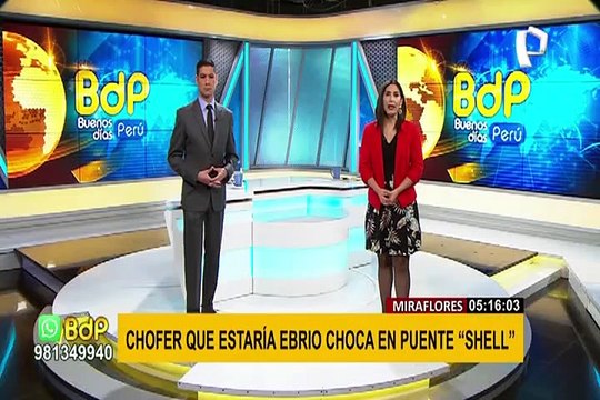 Miraflores: conductor aparentemente ebrio chocó contra muro de puente “Shell”