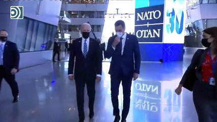 El breve encuentro entre Pedro Sánchez y Joe Biden