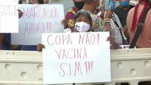 Los pueblos indígenas piden la vacuna junto al estadio de la Copa América