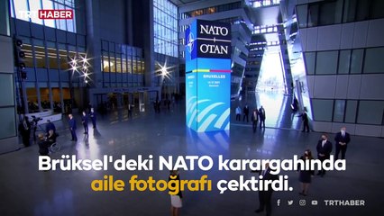 Liderlerden NATO Zirvesi öncesi aile fotoğrafı