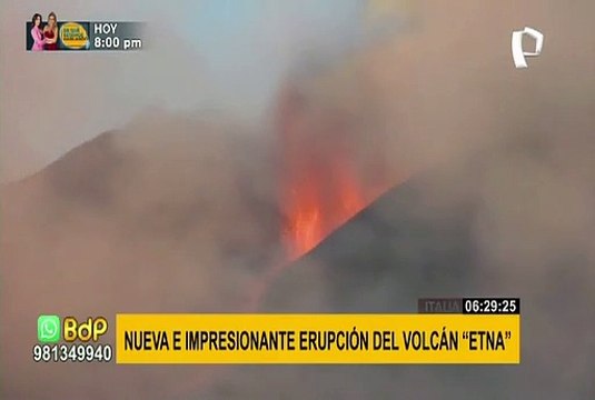 ¡Impresionante! volcán Etna de Italia entra en erupción de manera espectacular