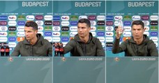 Ronaldo protagoniza momento insólito com garrafas de Coca-Cola na conferência de imprensa