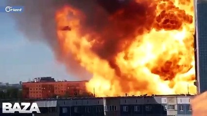 شاهد: انفجار هائل في محطة وقود بمدينة "نوفوسيبيرسك" جنوب روسيا