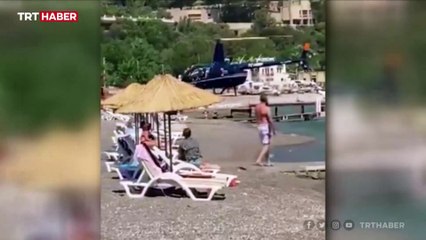Marmaris'te helikopter plaja indi