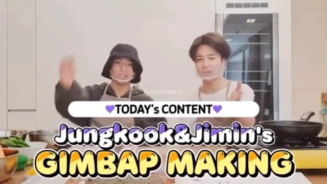 [ENG SUB] BTS JUNGKOOK and JIMIN MAKING GIMBAP! [JIKOOK]
