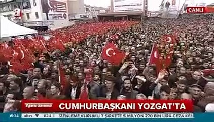 Erdoğan'ın konuştuğu alanda dikkat çeken pankart