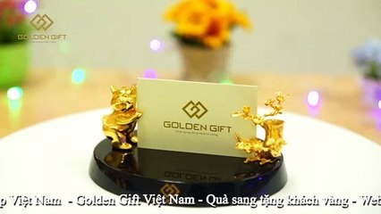 Giá đỡ danh thiếp hình Heo mạ vàng 24K - Golden Gift Việt Nam
