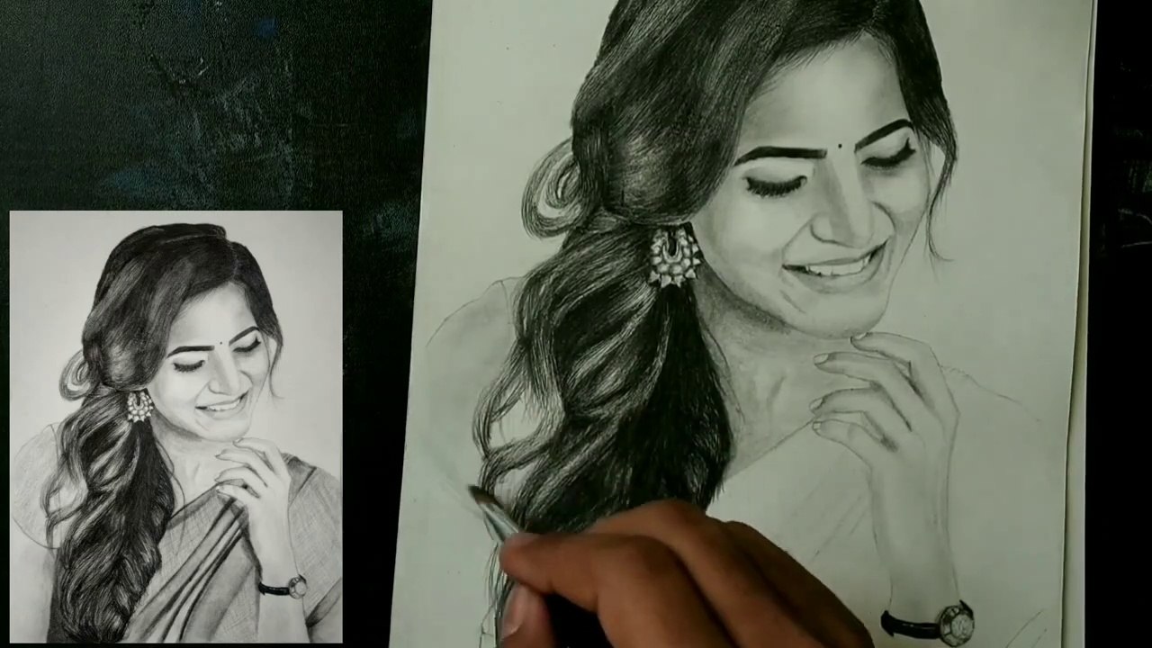 Samantha pencil drawing __ Samantha Akkineni drawing tutorial step by step.